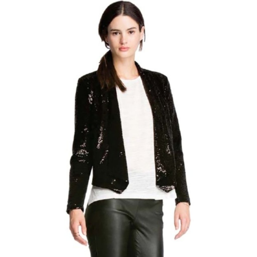 Bb Dakota Sequin Black Blazer, M